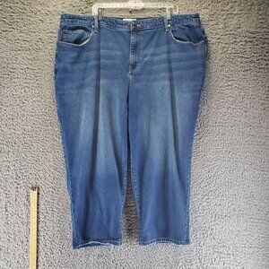 Lane Bryant Jeans Women Size Plus 24 Blue Mid-Rise Boyfriend Capri Denim